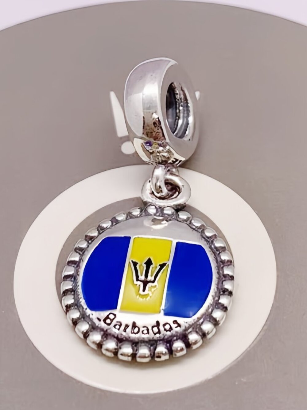 Pandora Barbados Flag Silver Charms for Women Charm Bead Jewelry Gifts